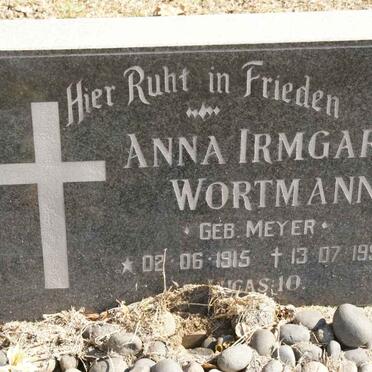 WORTMANN Anna Irmgard nee MEYER 1915-1998