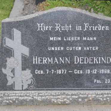 DEDEKIND Hermann 1877-1968