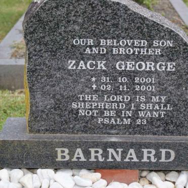 BARNARD Zack George 2001-2001