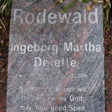 RODEWALD Ingeborg Martha Dorette 1925-2006