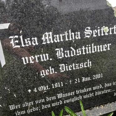SEIFERT Elsa Martha nee DIETZSCH 1911-2001