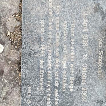 KLAR Ruth Edeltraut nee SCHROEDER 1938-2009