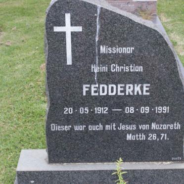 FEDDERKE Heini Christian 1912-1991