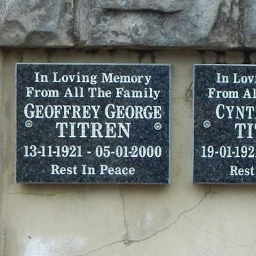 TITREN Geoffrey George 1921-2000 &amp; Cynthia Edge 1922-2015