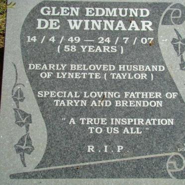 WINNAAR Glen Edmund, de 1949-2007