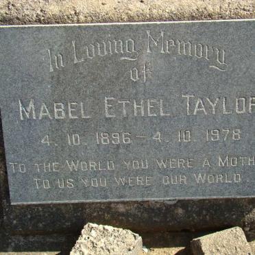 TAYLOR Mabel Ethel 1896-1978