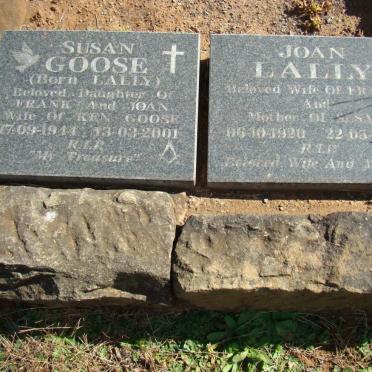 LALLY Joan 1920-1993 :: GOOSE Susan nee LALLY 1944-2001