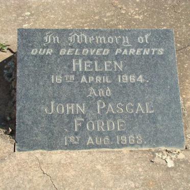 FORDE John Pascal -1963 &amp; Helen -1964