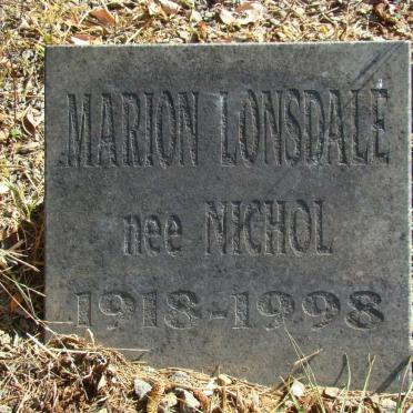 LONSDALE Marion nee NICHOL 1918-1998