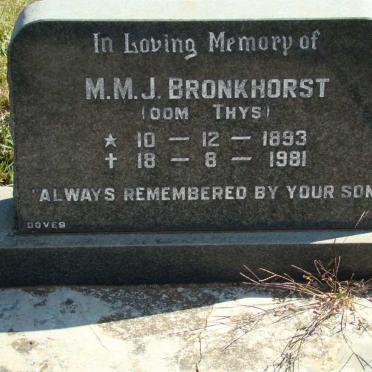 BRONKHORST M.M.J. 1893-1981