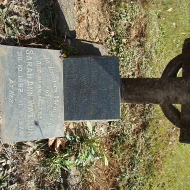 WATSON Sarah Ann 1882-1974 :: WATSON George Herbert -1929