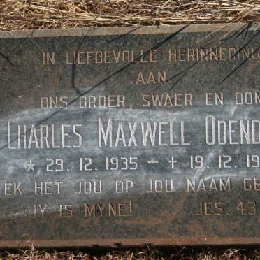 ODENDAAL Charles Maxwell 1935-1992
