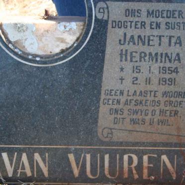 VUUREN Janetta Hermina, van 1954-1991