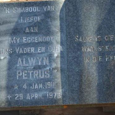 PREEZ Alwyn Petrus, du 1911-1973
