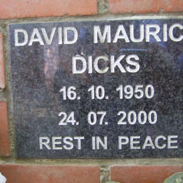 DICKS David Maurice 1950-2000