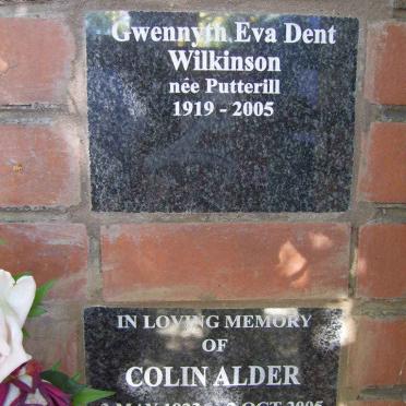 ALDER Colin 1923-2005 :: WILKINSON Gwennyth Eva Dent nee PUTTERILL 1919-2005