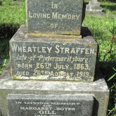 STRAFFEN Wheatley 1863-1919 :: GILL Edmond Benedict 1907-2005 &amp; Margaret BOYES 1913-1999