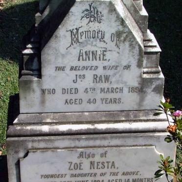 RAW Annie 1854-1894 :: RAW Zoe Nesta 1893-1894