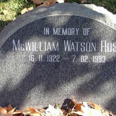 ROSS McWilliam Watson 1922-1993