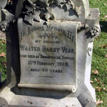 VEAR Walter Harry 1863-1903