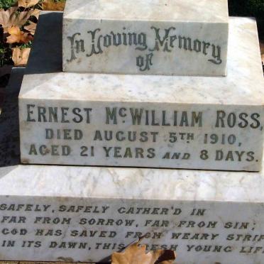 ROSS Ernest McWilliam 1889-1910