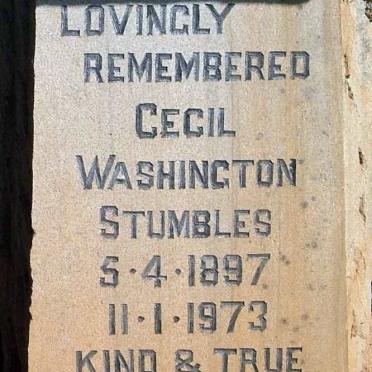 STUMBLES Cecil Washington 1897-1973