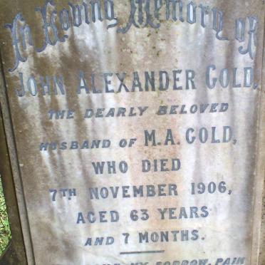 GOLD John Alexander -1906