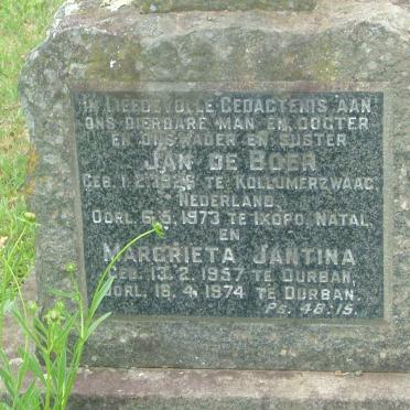 BOER Jan, de 1926-1973 :: DE BOER Margrieta Jantina 1957-1974
