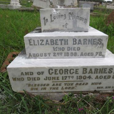 BARNES George -1904 &amp; Elizabeth -1898