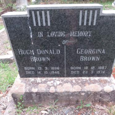 BROWN Hugh Donald 1886-1940 &amp; Georgina 1887-1974