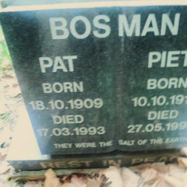 BOSMAN Piet 1914-1994 &amp; Pat 1909-1993