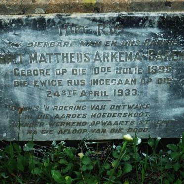 BARENDS Gerrit Mattheus Arkema 1890-1933