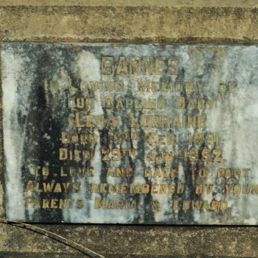 BARNES Lena Lorraine 1951-1952