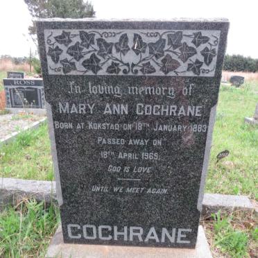 COCHRANE Mary Ann 1883-1969