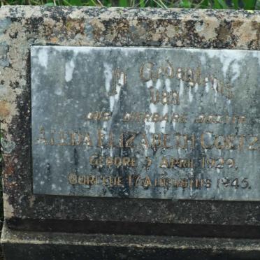 COETZER Aleda Elizabeth 1929-1945