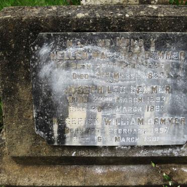 DEMMER Helen Margaret 1887-1889 :: DEMMER Joseph Leo 1893-1893 ::  DEMMER Frederick William 1897-1901