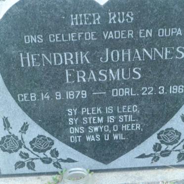 ERASMUS Hendrik Johannes 1879-1966