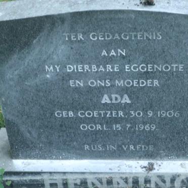 HENNING Ada nee COETZER 1906-1969