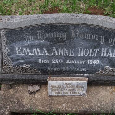 HALL Walter Jacob -1955 &amp; Emma Anne Holt -1949
