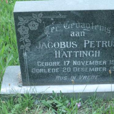 HATTINGH Jacobus Petrus 1911-1976