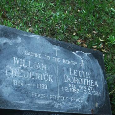 KUMM William Frederick 1884-1963 &amp; Lettie Dorothea VAN ZYL 1892-1984