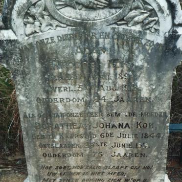 KOK Dorathea Johana 1844-1919 :: KOK Adam Rhodes 1894-1918