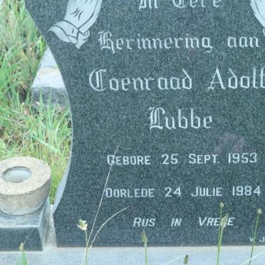 LUBBE Coenraad Adolf 1953-1984