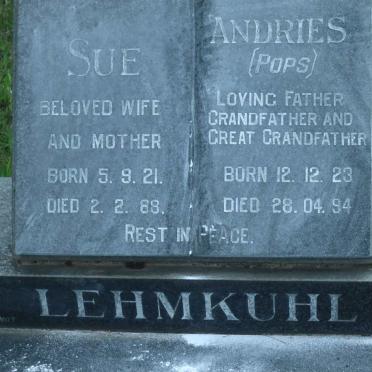 LEHMKUHL Andries 1923-1994 &amp; Sue 1921-1988