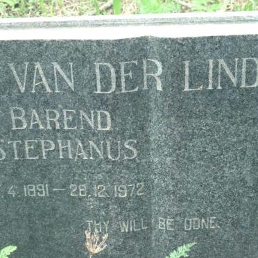 LINDE Barend Stephanus, van der 1891-1972