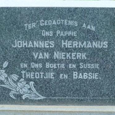 NIEKERK Johannes Hermanus, van :: VAN NIEKERK Theotjie :: VAN NIEKERK Babsie