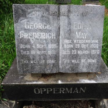 OPPERMAN George Frederick 1895-1970 &amp; Edith May WEDDERBURN 1900-1976