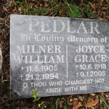 PEDLAR Milner William 1905-1994 &amp; Joyce Grace 1918-2005