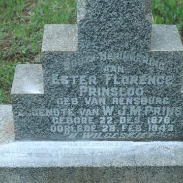 PRINSLOO Ester Florence nee VAN RENSBURG 1876-1943
