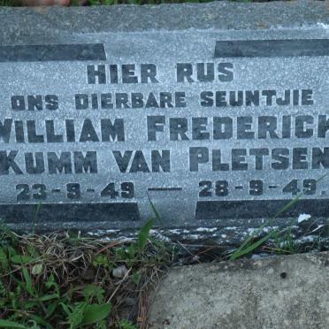 PLETZEN William Frederick Kumm, van 1949-1949